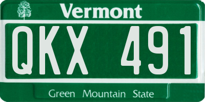 VT license plate QKX491
