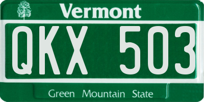 VT license plate QKX503