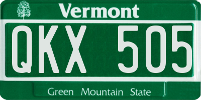VT license plate QKX505