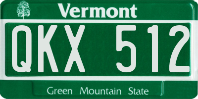 VT license plate QKX512