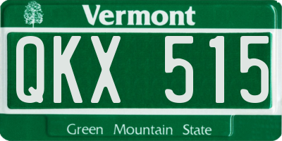 VT license plate QKX515