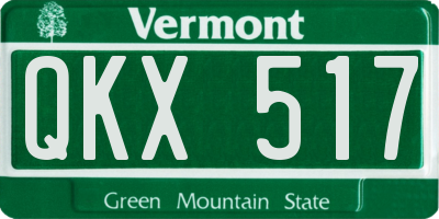 VT license plate QKX517