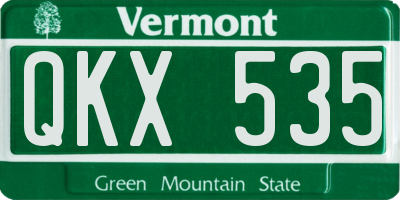 VT license plate QKX535