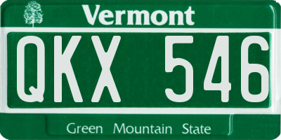 VT license plate QKX546