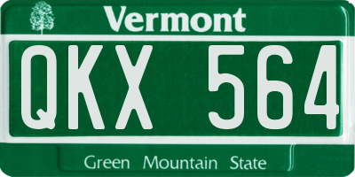 VT license plate QKX564