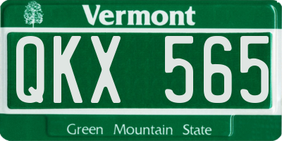 VT license plate QKX565
