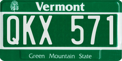 VT license plate QKX571