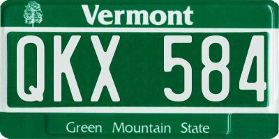 VT license plate QKX584