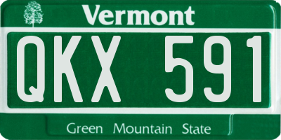 VT license plate QKX591