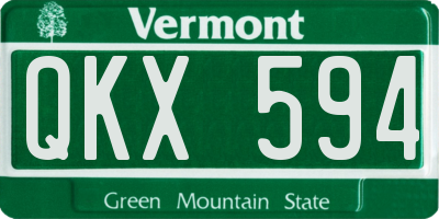 VT license plate QKX594