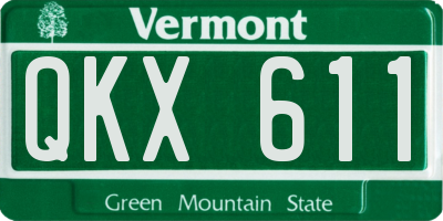 VT license plate QKX611
