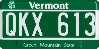 VT license plate QKX613