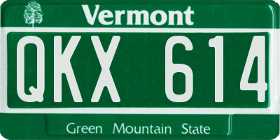 VT license plate QKX614