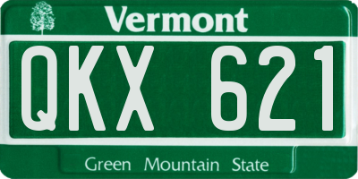 VT license plate QKX621