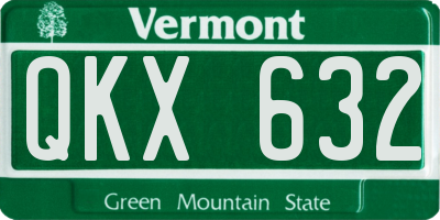 VT license plate QKX632