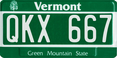 VT license plate QKX667