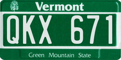 VT license plate QKX671