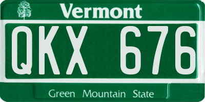 VT license plate QKX676