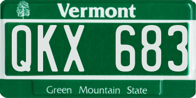 VT license plate QKX683