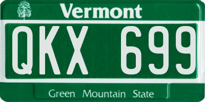 VT license plate QKX699