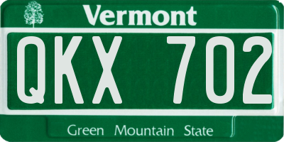 VT license plate QKX702