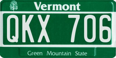 VT license plate QKX706