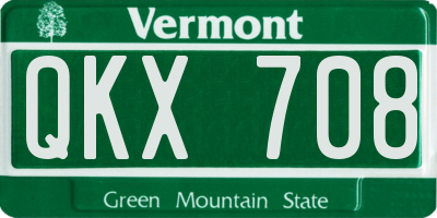 VT license plate QKX708