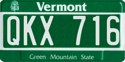 VT license plate QKX716