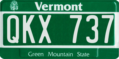 VT license plate QKX737