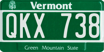 VT license plate QKX738