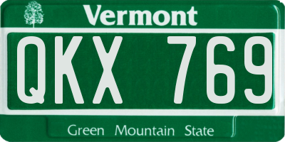 VT license plate QKX769