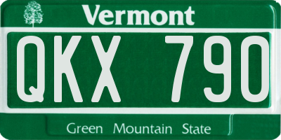 VT license plate QKX790