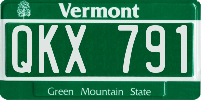 VT license plate QKX791