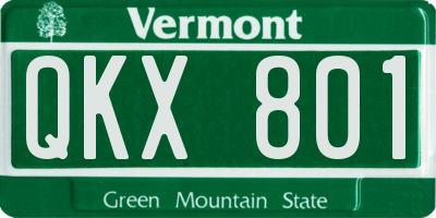 VT license plate QKX801