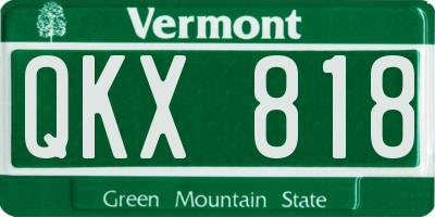 VT license plate QKX818