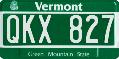 VT license plate QKX827
