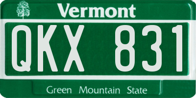 VT license plate QKX831