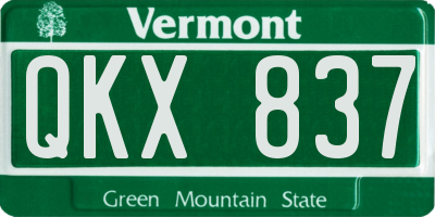 VT license plate QKX837