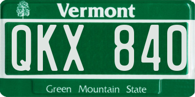 VT license plate QKX840