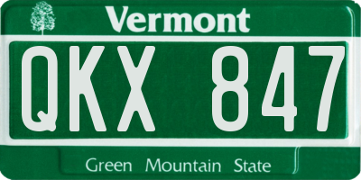 VT license plate QKX847