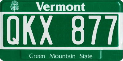 VT license plate QKX877