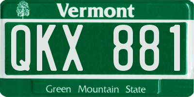 VT license plate QKX881