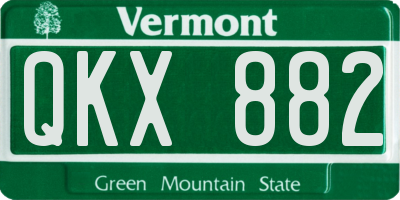 VT license plate QKX882