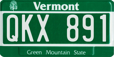 VT license plate QKX891