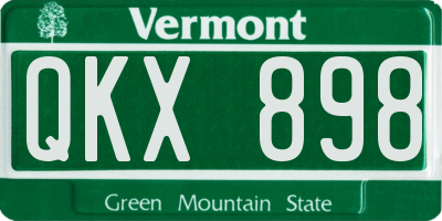 VT license plate QKX898