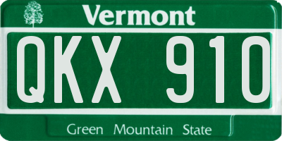 VT license plate QKX910