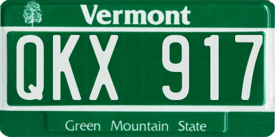 VT license plate QKX917