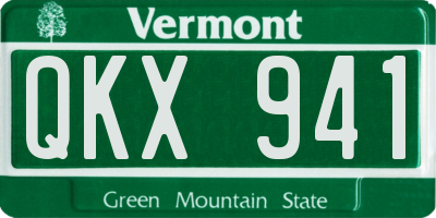 VT license plate QKX941