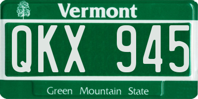 VT license plate QKX945