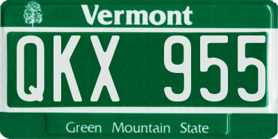 VT license plate QKX955